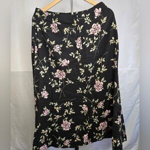 Vintage Prophecy by Sage Harbour Floral Midi Skirt Black Pink Size M